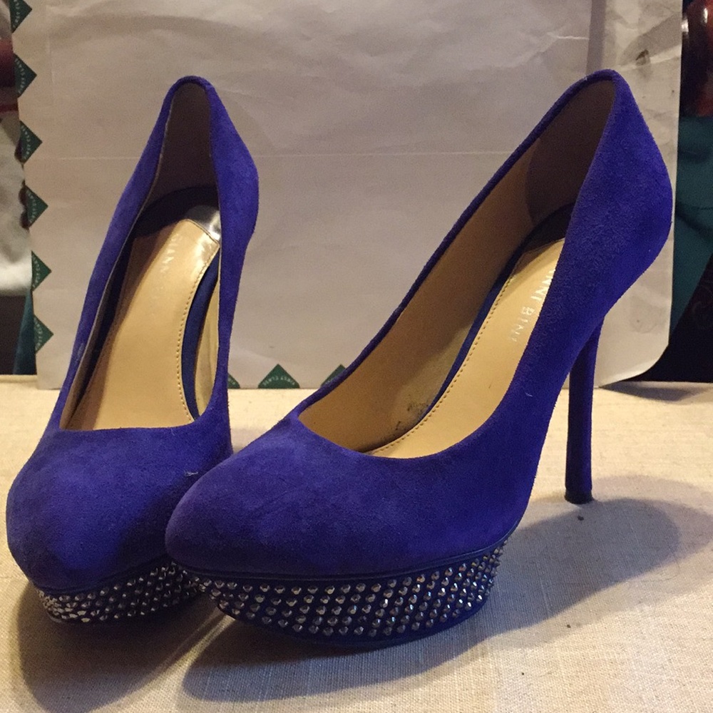 Gianni Bono Blue Suede Heels!